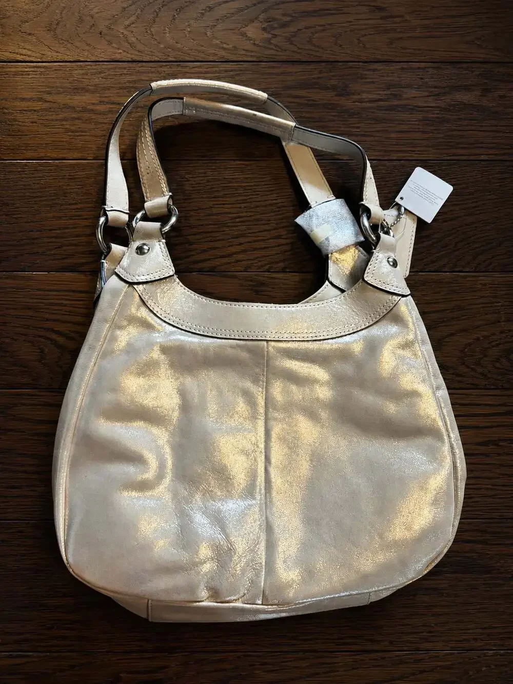 Authentic Coach Lynn Soho Hobo – Metallic Champagne | Never Carried